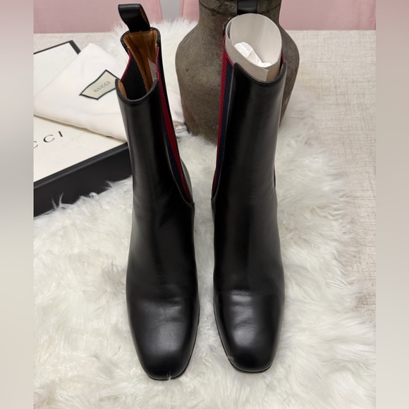 GUCCI KAREN WEB ACCENTED ANKLE BOOTS - Picture 3 of 7